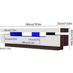 70IN TV Stand for 75/80 inch TV,Modern LED TV Stand for Living Room,High Gloss Entertainment Center with Storage Drawer