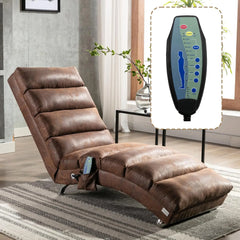 Chaise Lounge Chair Indoor, Upholstered Massage Chair with 5 Modes, Ergonomic Electric Recliner Chair, Modern Long Lounger