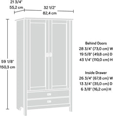 Armoire Wardrobe Closet, Clothes Cabinet with Hanging Rods, Adjustable Shelf, Freestanding Clothing Armoire, Wardrobes