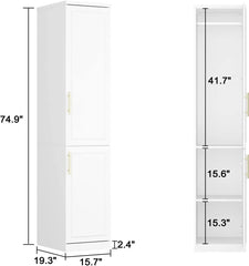 Wardrobe Armoire with 8 Doors, Drawers, Storage Shelves & Hanging Rods, Wooden Closet Storage Cabinet for Bedroom, Wardrobes