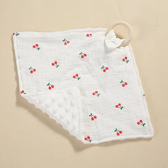 Muslin Square Towel Baby Blankets Newborn Soothe Appease Towel Cotton Baby Comforter Burp Cloth Teether Baby Stuff Snap Button