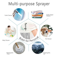 Brushed Portable Bidet Sprayer Stainless Steel Toilet Bidet Faucet Bathroom Shattaf Valve Jet Set Hygienic Shower Faucet