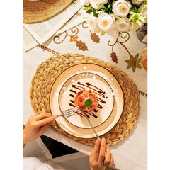 Dinner Plates, 10 Inch Round Porcelain Plates, Dish Set for Lunch, Party, Wedding, Restaurant, Microwave, Oven, Dishwasher