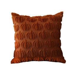 Halloween Pumpkin Throw Pillow Cover Classic Orange Polyester Perfect for Living Room Bedroom Sofa Decor (Pillow Not Included)