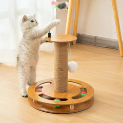 4 In 1 Cat Scratching Post Interactive Cat Scratcher Spring Cat Toy Fun Pet Training Toy Sisal Rope Cat Scratcher For Indoor