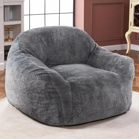 Giant Bean Bag Bag Sofa Chair with Armrests, Bean Bag Couch Stuffed High-Density Foam, Plush Lazy Sofa Comfy