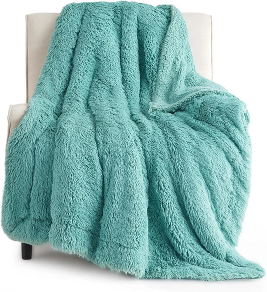 Bedsure Soft Fuzzy Faux Fur Throw Blanket, 640 GSM