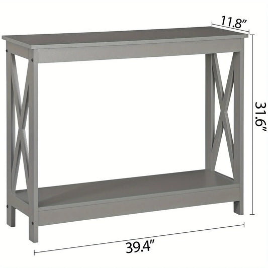 39 inch Console Table Display Entryway Table Modern Sofa Table for Home Grey