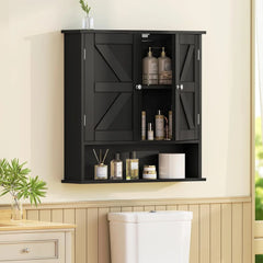 Bathroom Wall Cabinet, Bathroom Cabinet with Barn Doors & Adjustable Shelf, Medicine Cabinet for Laundry Room, Living Room