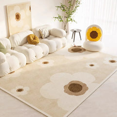 Crystal Velvet Modern Simple Flower Carpet Home Bedroom Bed Blanket Living Room Sofa Coffee Table Mat