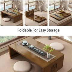 Table Folding Coffee Table Foldable Floor Low Tables for Living Room,Dining Room,Tea,Tatami,(47.24 * 19.68 * 12.2 INCH)