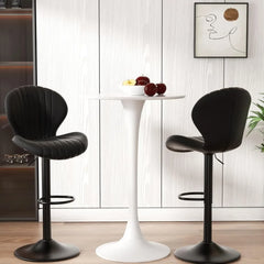 Bar Stools Set of 2 Modern Swivel Bar Chairs, Barstools Counter Height with High Backrest, Easy 3-5 Minute Assembly for Bar