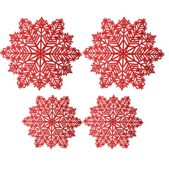 Coaster Set of 4 Christmas Snowflake Placemats Festival Decor Non-Slip Cup Mat Kitchen Cushion Kitchen Food Bowl Mat Table Decor