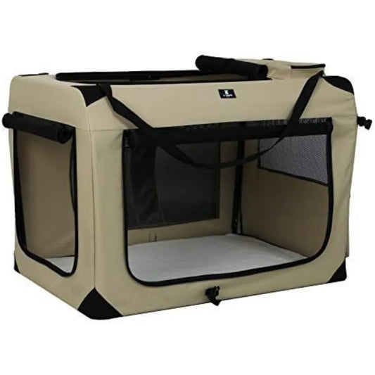 3-Door Folding Soft Dog Crate, Indoor & Outdoor Pet Home, Multiple Sizes and Colors Available, Pet Carrier