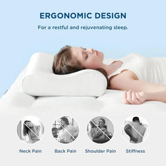 Bedsure Breescape Pillow for Neck Pain Relief - Cervical Neck Pillows for Sleeping, Ergonomic Orthopedic Contour Pillow for Neck