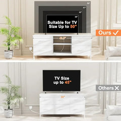 Dresser TV Stand, Wide Dressers & Chests of Drawers with Charging Station & 4 Drawers Storage for 50 inch TV, Media