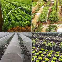 Flexible Fiberglass Hoops for DIY Plant Tunnel Arches Steel Connectors and Mulch Clips for Raised Beds and Greenhouses