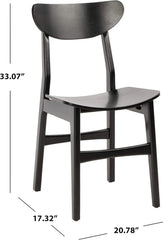 Home Lucca Retro Black Dining Chair, Wood, Set of 2