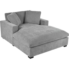 Oversized Chaise Lounge Chair Indoor, Linen Upholstered Comfy Sofa Couch with Solid Wood Legs, Modern Sleeper Chair Recliner