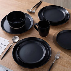 Modern Stoneware 16-Piece Round Dinnerware Set, Plates and Bowls Sets, Dish Set for 4