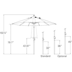 9-Foot   (Model 920) Push Button-Tilt Market Umbrella with Bronze Frame and Obravia2 Fabric: Khaki