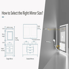 LED Backlit Mirror Bathroom Vanity with Lights,Anti-Fog,Dimmable,CRI90+,Touch Button,Water Proof,Horizontal/Vertical