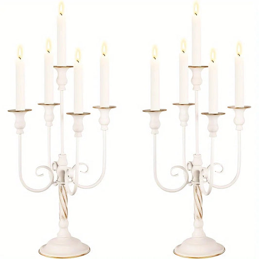 5 Candle Holders For Weddings, Banquet Events, 19.6 Inches High, Decoration For Weddings, Christmas, Halloween