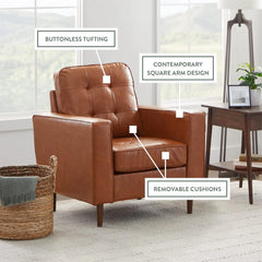 Lynnwood Upholstered Accent Chair Living Room FurnitureOffice Bedroom Mid-Century Modern Design - Armchair