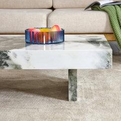 A modern and practical coffee table with black and white patterns. Made of MDF material. The fusion of elegance and natural fash