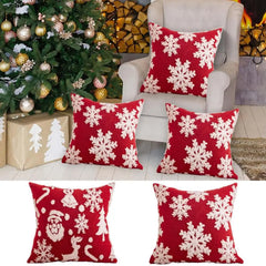 1Pack Christmas Decorations Pillow Covers Sofa Square Throw Pillow Cases Stamping Snowflake Waist Cushion Cover Home Bed Decor