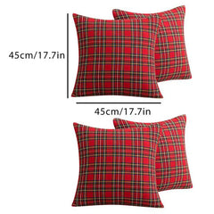 Pillow Cases Christmas Scottish Tartan Plaid Cushion Covers Bed Sofa Pad Party Decor Throw Pillow Cover Holiday Decors 45/50cm