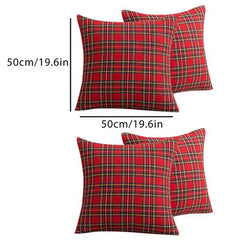 Pillow Cases Christmas Scottish Tartan Plaid Cushion Covers Bed Sofa Pad Party Decor Throw Pillow Cover Holiday Decors 45/50cm