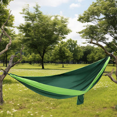 270 * 140cm Lightweight And Portable Outdoor Hammock For Travel, With A Load-Bearing Capacity Of 300kg (Black Green+Light Green)