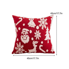 Christmas Cushion Covers Red And White Decorative Pillow Case Winter Throw Pillow Covers 45x45cm Throw Pillow Covers Holiday