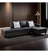 L Shaped Sofa with Ottoman Modern Sectional Living Room,Bedroom,Office,L Couch Brown