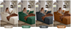 Oversized Chaise Lounge Chair Indoor,Upholstered Sleeper Sofa Couch w/ Throw Pillows & Armrests, Corduroy Plush Chair Bed