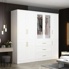 Armoire Wardrobe Closet Collection with Drawers & Hanging Rods, Closet Organizer, Armoire Wardrobes,Bedroom Funiture