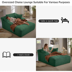 Oversized Chaise Lounge Chair Indoor, Upholstered Modern Sofa Couch with Throw Pillows and Armrests,Comfy Sleeper Chair