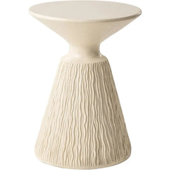 Outdoor Side Table, Mushroom Shaped MgO Accent Table, Lightweight Patio End Table with Rotund Base