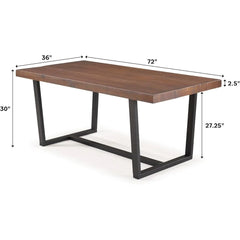 Andre Modern Solid Wood Dining Table, 72 Inch, Rustic Oak