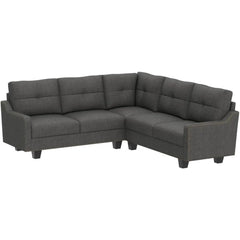 Convertible Sectional Sofa L Shaped Couch for Small Apartment Reversible Sectional Couches for Living Room, Dark Grey, Sofa