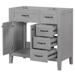 36" Bathroom Vanity with Sink Combo, Bathroom Cabinet with Drawers, Solid Frame and MDF Board, Grey