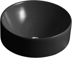 Vox Vessel Round Above-Counter Bathroom Sink, Biscuit