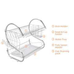 Dish Drying Rack- Space-Saving Dish Rack, Dish Racks for Kitchen Counter, Stainless Steel Kitchen Drying Rack