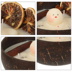 Christmas Melt Snowman Coconut Scented Candle Aromatic Candle Ornaments Soy Wax Fragrance Candle for Festival Table Decoration