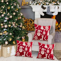 1Pack Christmas Decorations Pillow Covers Sofa Square Throw Pillow Cases Stamping Snowflake Waist Cushion Cover Home Bed Decor