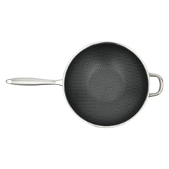 13.4Inch Stainless Steel Frying Pan Nonstick Honeycomb Fry Pan With Lid Induction Compatible Skillet