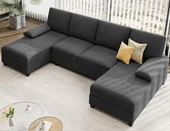 Sectional Sofa Couches for Living Room, U Shaped Couch Sofas Living Room Furniture Sets Clearance，Dark Grey，Living Room Sofas