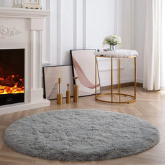 Round Rug Fluffy Soft Area Rugs for Kids Girls Room Princess Castle Plush Shaggy Carpet Cute Circle Nursery Rug for Bedroom