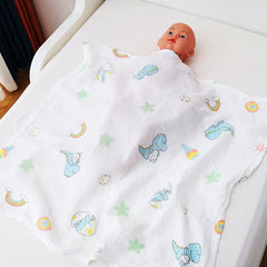 70x70cm Baby Blanket Ultra Soft Organic Cotton Newborn Swaddle Wrap Dual Layers Infant Feeding Burp Cloth Towel Scarf Baby Stuff